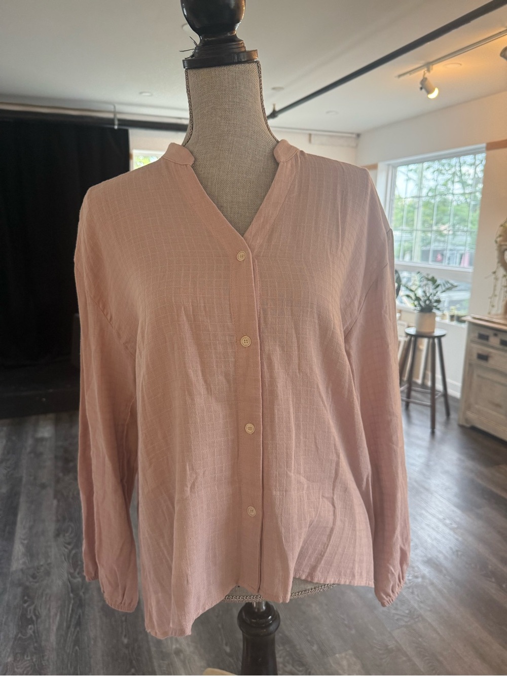 Lightweight Blush Pink Button-Down Shirt